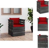 vidaXL Fauteuil de jardin - Salon de palettes - Bois de pin - 70 x 65 x 71,5 cm - Rouge - Banc de jardin