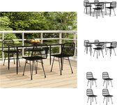 vidaXL Tuinset - PE Rattan - 160x80x74 cm - Zwart - Stalen frame - Tuinset