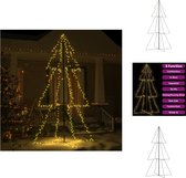 vidaXL Kerstkegelboom - 120 x 220 cm - LED-verlichting - 8 lichteffecten - Warmwit licht - Metaal - Geschikt voor binnen en buiten - Decoratieve kerstboom