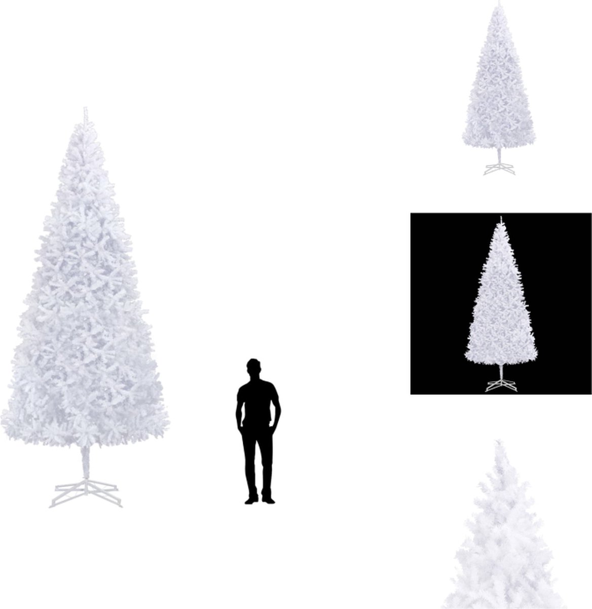 vidaXL Kunstkerstboom - Extragroot - PVC - 500 cm - Wit - Decoratieve kerstboom