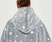 Hoodie-deken voor dames, flanel fleece pullover, sweatshirt, deken, wollige sherpa tv-deken met mouwen, fruitprint-, dierenprint-patroon, oversized, capuchon, pullover, knuffeldeken, eenheidsmaat