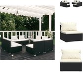 vidaXL Poly Rattan Tuinset - Modulair Design - Waterbestendig - Stevig Frame - Comfortabele Kussens - Tuinset