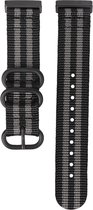 Nylon bandje - geschikt voor Fitbit Versa 4 / Sense 2 - zwart-grijs
