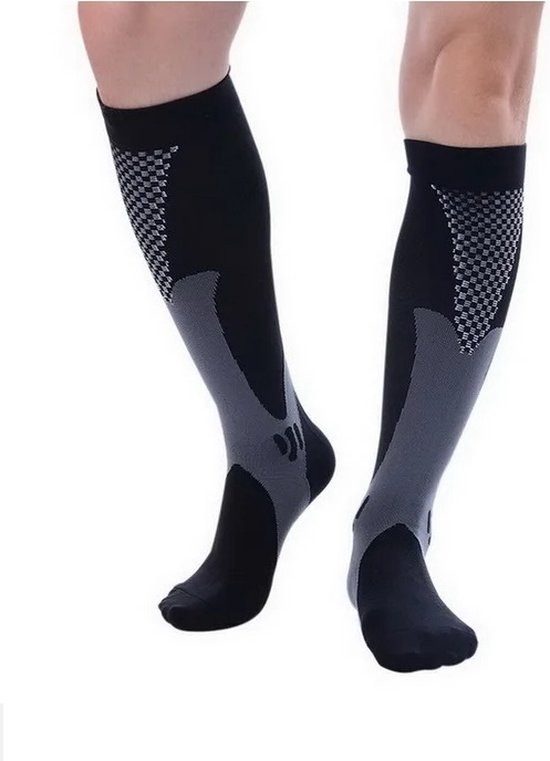 Chaussettes de compression Premium - Chaussettes de compression pour Voyages et sports - Taille 39-42 - Zwart