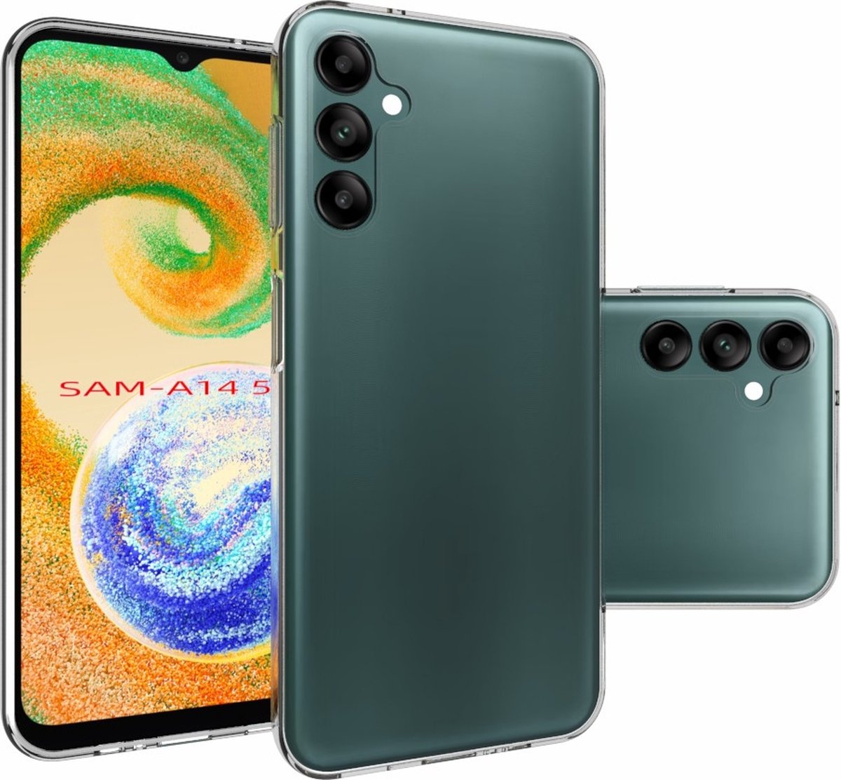Geschikt Voor Samsung Galaxy A14 Hoesje - Backcover - TPU Siliconen Case - Telefoonhoesje A14 - Doorzichtig - Anti Verkleuring - Anti Geel - Transparant