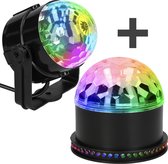 iMoshion LED & Roterend discobal Bundel - 2 Discolampen - Muziekgestuurde LED Discobal kinderen / volwassenen - Feestverlichting