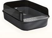 ZERO 90® Moderne Kattenbak Open Dark Grey | Kunstof Kattenbakken | Donkergrijs | Kattenbak met schepje