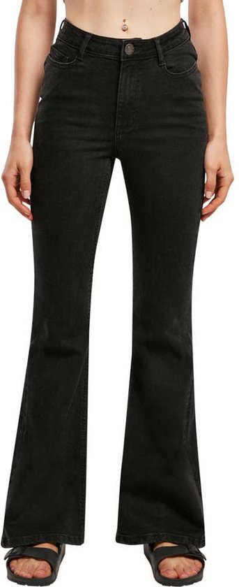 Urban Classics Flared jeans -Taille, 32 inch- Organic High Waist Denim Zwart