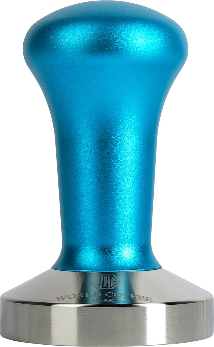 World Coffee Gear - Blauwe Espresso Barista Tamper - Koffie - Espresso - 58mm - LET OP voor filterbakje doorsnede 58mm - RVS vlakke bodem