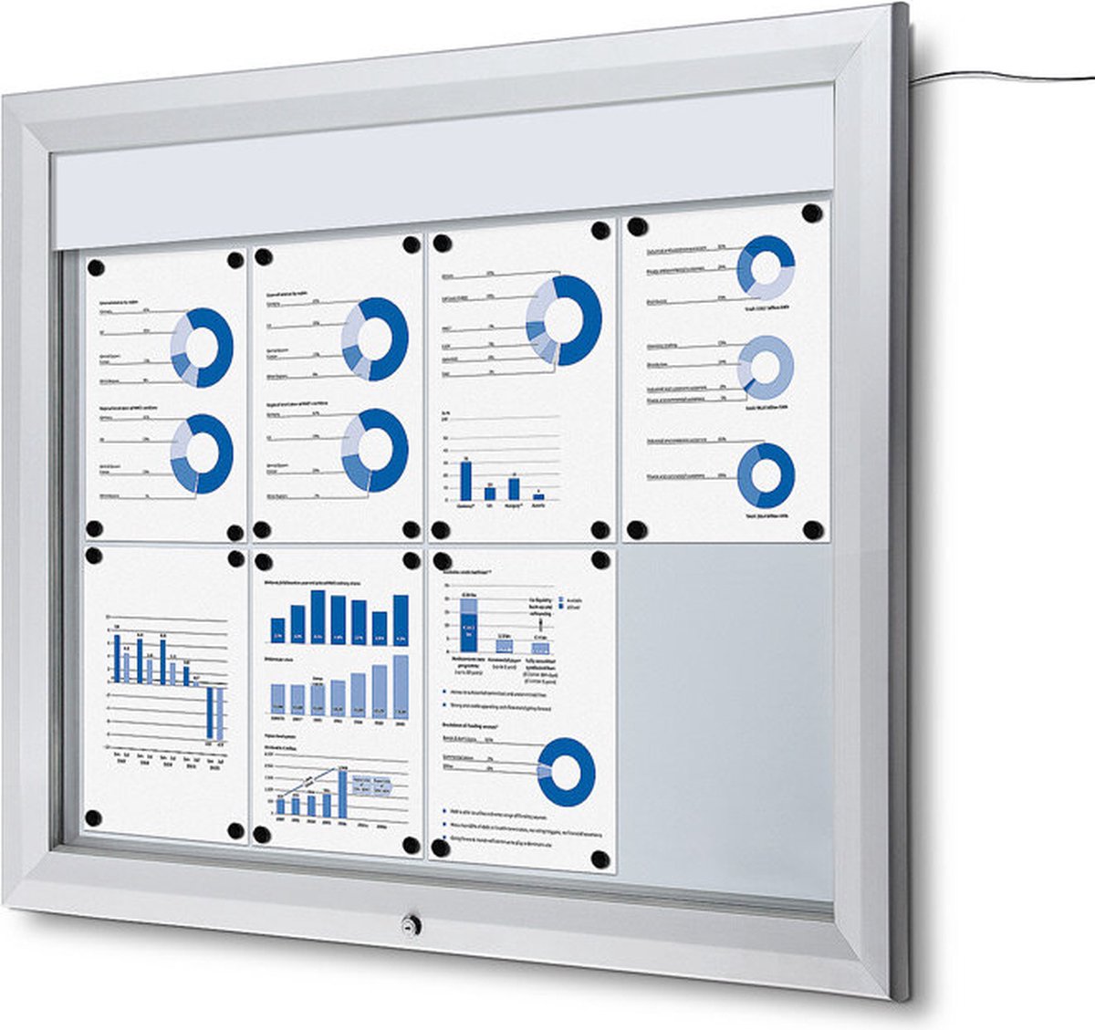 Vergrendelbaar Notitiebord Outdoor Verlicht Logo 8x A4 - Syna SCT8XA4PHLED - Horeca & Professioneel