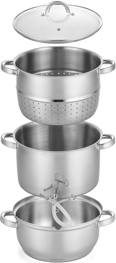 Haushalt International Extracteur De Jus En Acier Inoxydable - 22 Cm Diamètre Pour Plaque Induction Et Gaz