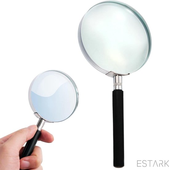 2 Stuks Vergrootglas 75mm – 10x Vergroting, Breekvrije Lens, Antislip Handgreep, Ideaal Voor Lezen En Hobby’s