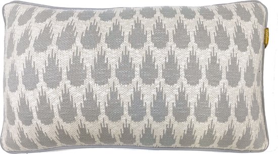 Botanic mini knitted cushion light grey