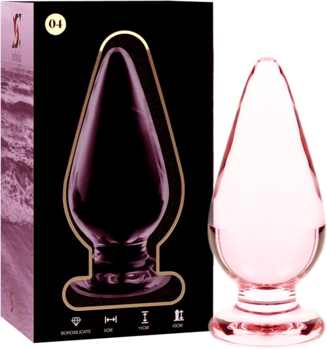NEBULA SERIES BY IBIZA™ - MODEL 4 ANAL PLUG BOROSILICATE GLASS 11 X 5 CM PINK | BUTTPLUG | SEX TOYS VOOR VROUWEN | SEX TOYS VOOR MANNEN