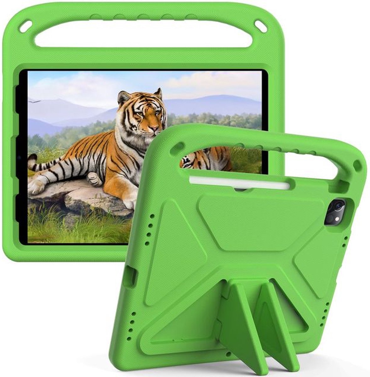 Tablethoes Apple iPad Pro 11 (2022) | Ook ideaal voor kinderen | Volledig beschermd | iPad Hoes | Groen