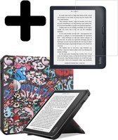Hoesje Geschikt voor Kobo Libra 2 Hoes Bescherm Hoesje Case Luxe Sleep Cover Met Screenprotector - Graffity