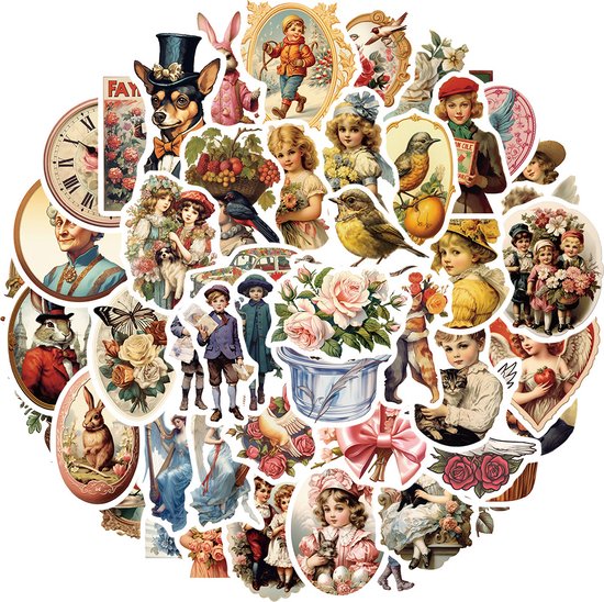 Foto: Vintage poezie album stickers 50 victoriaanse stijl stickers voor journal scrapbooking laptop agenda etc 