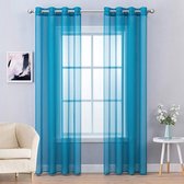 halfdoorzichtig, vintage, decoration curtain ,Light Blue 215 x 140 cm (H x W)