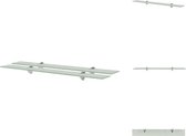 vidaXL Zwevende planken - Badkamer - 80 x 10 cm - Matglas - 15 kg draagvermogen - Wandsteun