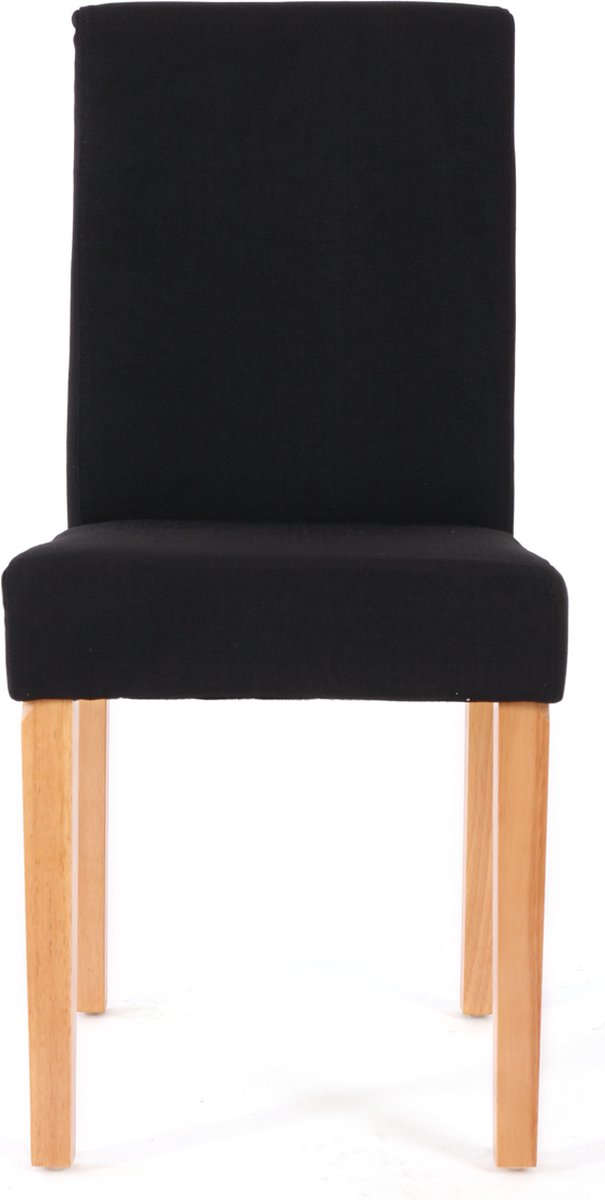 Cosmo Casa Set van 6 Eetkamerstoelen - Veelzijdigheid - Stijlvol Ontwerp - Comfort - Textiel - Zwart/Licht Hout