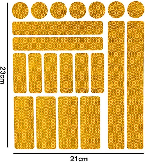 Reflecterende Veiligheids stickers Geel - Reflectie tape voor in het verkeer - Maak wandelwagens, koffers, buggy's, skelters, helms, fietsen etc goed zichtbaar in het donker. van Orange85 — afbeelding 3