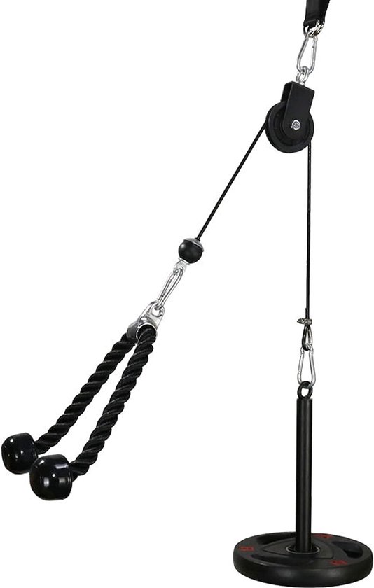 Foto: Fitness lat pulldown gym kabel trek onderarm trainer arm krachttraining triceps touw gewicht fitnessapparatuur trainer diy lat pulldown toren voor thuis sportapparatuur fitness katrol kabel machine