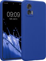 kwmobile coque de téléphone compatible avec Motorola Edge 30 Neo - Coque arrière en TPU avec revêtement en silicone - Coque pour smartphone en bleu Baltique