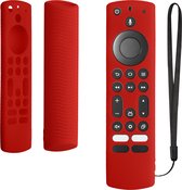 kwmobile hoes geschikt voor Toshiba and Insignia NS-RCFNA-21, CT-RC1US-21, CT95018 / Fire TV - Siliconen anti-slip hoes voor afstandsbediening in rood
