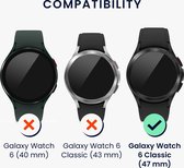 kwmobile Beschermende Ring geschikt voor Samsung Galaxy Watch 6 Classic 47mm Fitness Tracker - Bezel Ring voor smartwatch - Beschermring voor smartwatch in zwart / wit.