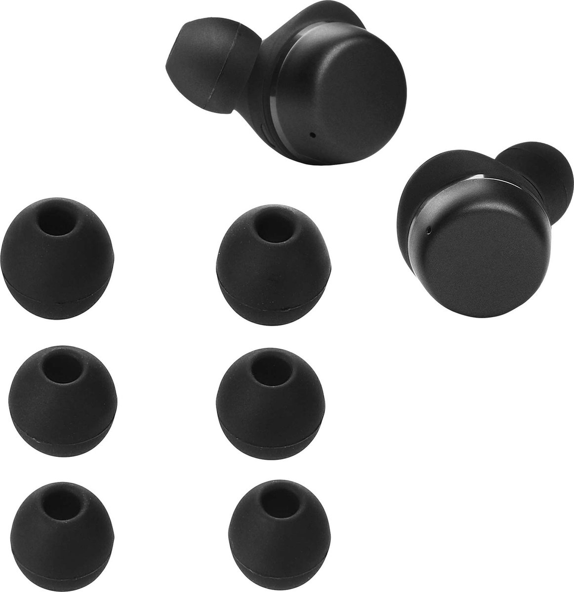 kwmobile 6x cover voor in-ear oortjes geschikt voor JBL TOUR PRO+ - Vervangende oordopjes van siliconen in zwart - 3 maten