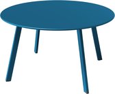 Table basse, table d'appoint, table de balcon, acier de qualité supérieure, assemblage facile, table d'extérieur pour extérieur, intérieur, salon, bureau (bleu)