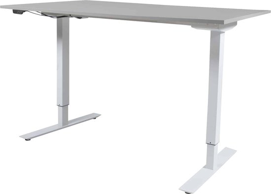 Zit Sta Bureau - Elek 140x80 licht grijs -zwart frame