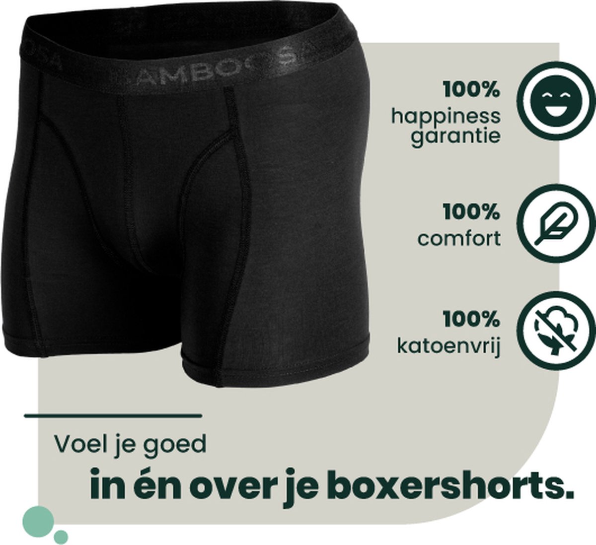 Bamboe Boxershorts | Bamboe Onderbroeken | Anti-zweet Boxershorts | Naadloze Boxershorts | 2 Paar - Zwart | Maat: M | Merk: Bamboosa