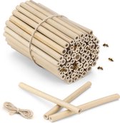 Navaris bamboe nestbuisjes voor bijenhotel - Maak je eigen insectenhuis - 60 kokers van bamboe - Voor bijen, hommels en insecten