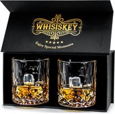 Whiskyglazenset, 2 tumblerglazen (2 x 300 ml), whiskyglazen, whiskyglazen, accessoireset, cadeaus voor mannen, cadeau voor mannen