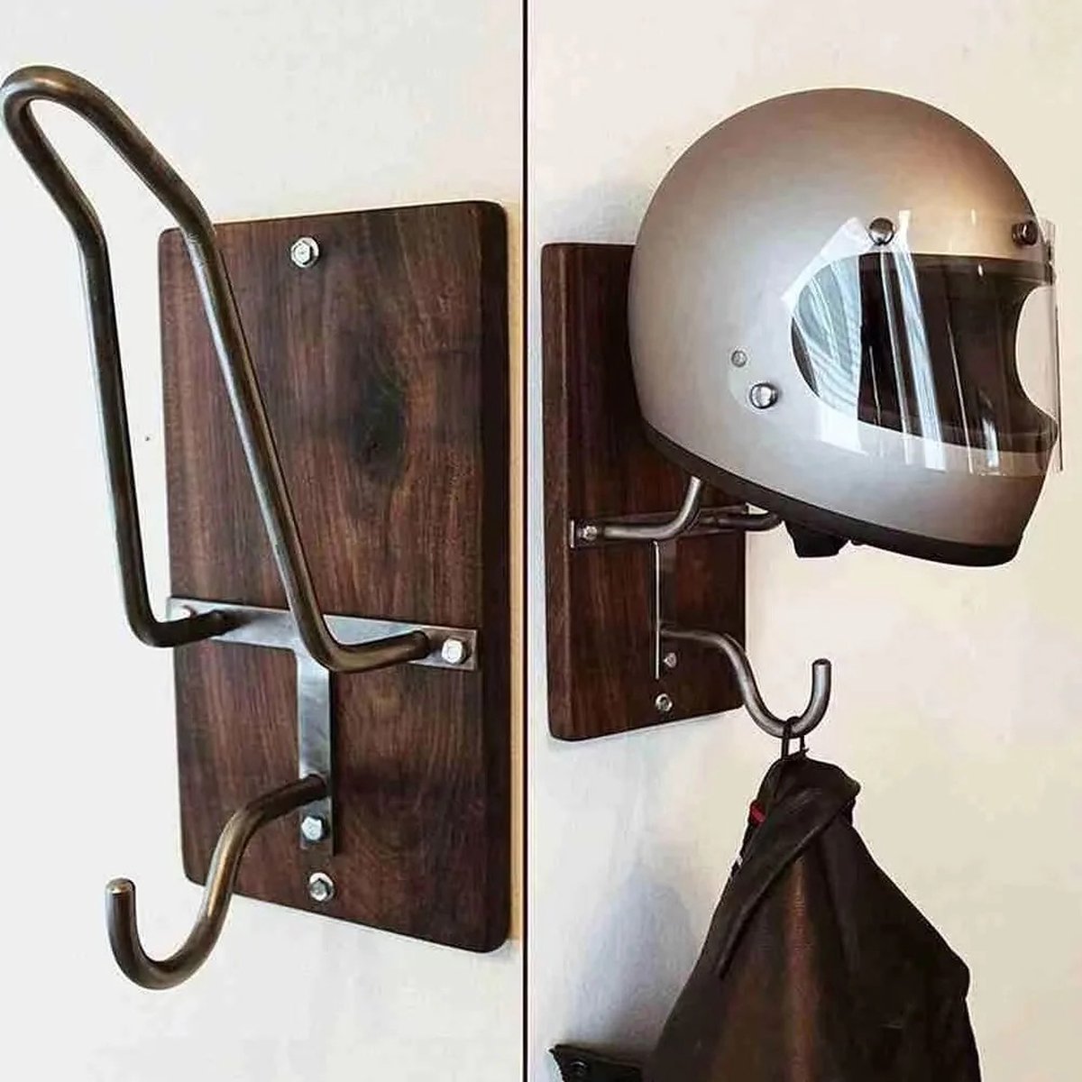 Helmhouder voor aan de muur - wandhouder voor motorhelm - 1 stuk