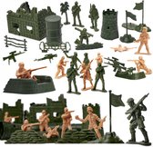 Playos® - Ensemble de jeu de l'armée - 114 pièces - avec Basis militaire - dans une boîte de rangement - Poupées de soldat - Jouets de l'armée - Ensemble de jeu militaire - Jouets de jeu de rôle