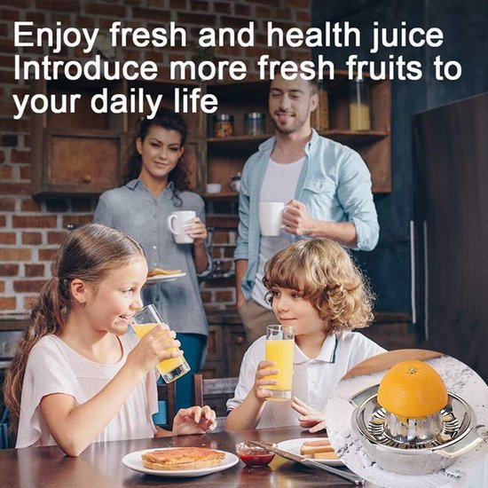 Citrus Juicer Orange Squeezer Manual Stainless Steel Lemon Squeezer with Container 412 ml — afbeelding 2