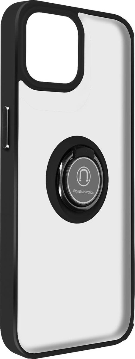 Avizar Hoes Geschikt voor iPhone 15 Plus Ondersteuningsring Ondersteuning, Zwart