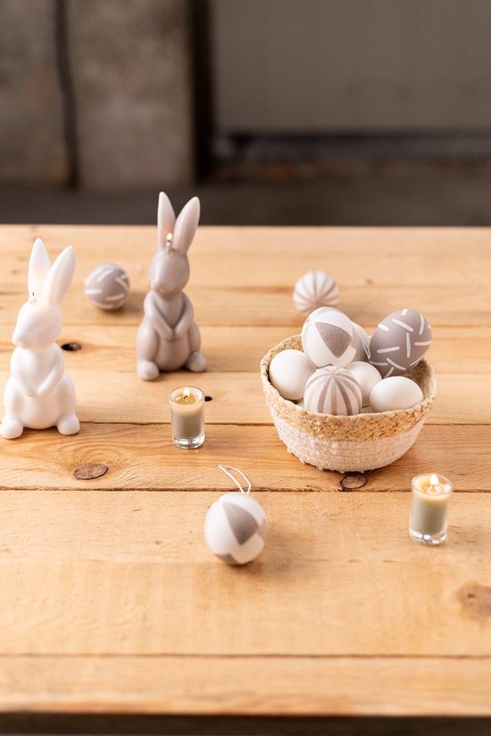 Mini kaarsen in glaasjes - grijs - set van 12 windlichtjes - ideaal als decoratie of als geschenk