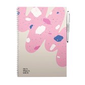 MOYU - Flamingo Desert Notebook - Uitwisbaar Notitieboek A4 Premium - Multifunctionele pagina’s - Inclusief uitwisbare pen, houder en wisdoekje
