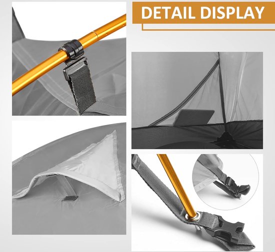 Tent 1 & 2 & 4 Person Ultralight Camping Tents, 3-4 Season Waterproof & Windproof Dome Tent, Small Pack Size, Suitable for Adults, Hiking, Camping, Outdoor — afbeelding 3