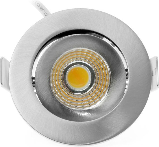 Spot encastrable LED à intensité variable, encastrable peu profond, IP54, dim to warm, acier inoxydable/nickel, petit/55 mm