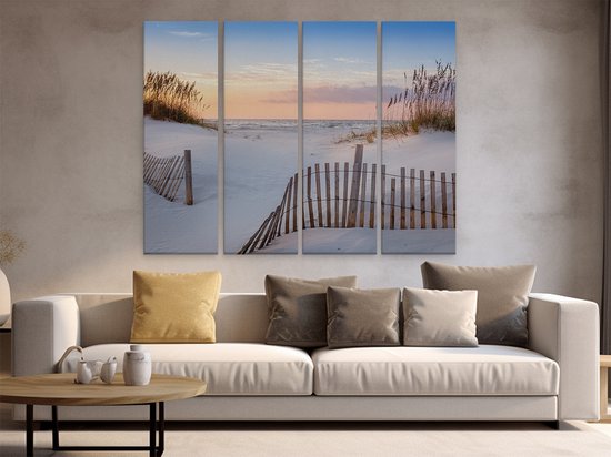 Artaza Peinture sur Toile Quadriptyque Plage et Mer - 160x120 - Groot - Photo sur Toile - Impression sur Toile