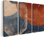Artaza Canvas Schilderij Drieluik Abstracte Kunst van Cirkels - 150x100 - Groot - Foto Op Canvas - Canvas Print