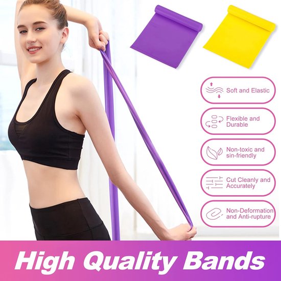 Fitnessbandenset, weerstandsbanden, 3 stuks, fitnessbanden, gymnastiekband, trainingsband voor fitness, spieropbouw, crossfit, yoga, voor mannen en vrouwen