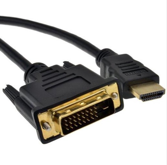 Jumada's - Câble HDMI - Connecteur HDMI - DVI-D 24+1-Pins Male - 1080p - Nickelé - 2,00 m - Droit - PVC - Zwart - Etiquette