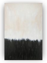 Zwart wit abstract schilderij 50x70 cm - Canvas - Minimalisme - Zwart wit schilderij - Abstracte kunst - Woonkamer accessoires - Kantoor wandpaneel - Abstractie