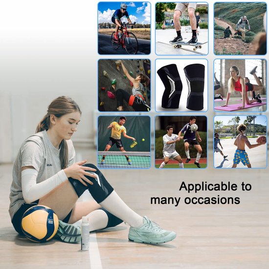 Yoassi 2 Patellabanden – Siliconen Kniebrace Met Goede Grip, Sport, Wandelen, Basketbal, Fitness, Universele Maat 14-44 Cm