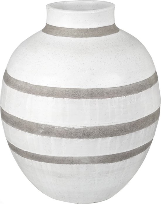 Parlane vaas Magnus wit/grijs 52 cm - decoratieve vaas - vaas van keramiek - bloempot voor binnen - keramieken vazen - vaas voor op de grond